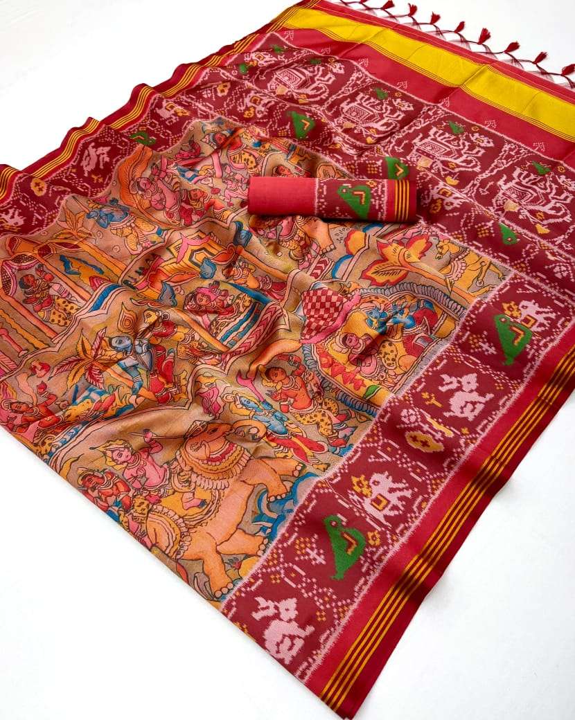 PATOLA HERITAGE OF GUJARAT PATAN PATOLA PRINT ON SILK FABRIC SAREE WHOLESALE IN SURAT